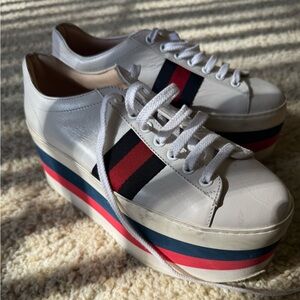 Gucci White Platform Sneakers